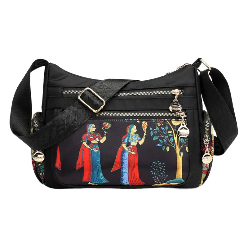 Bolso Bandolera y de Hombro Étnico de Nylon con Estampado para Mujer image 1