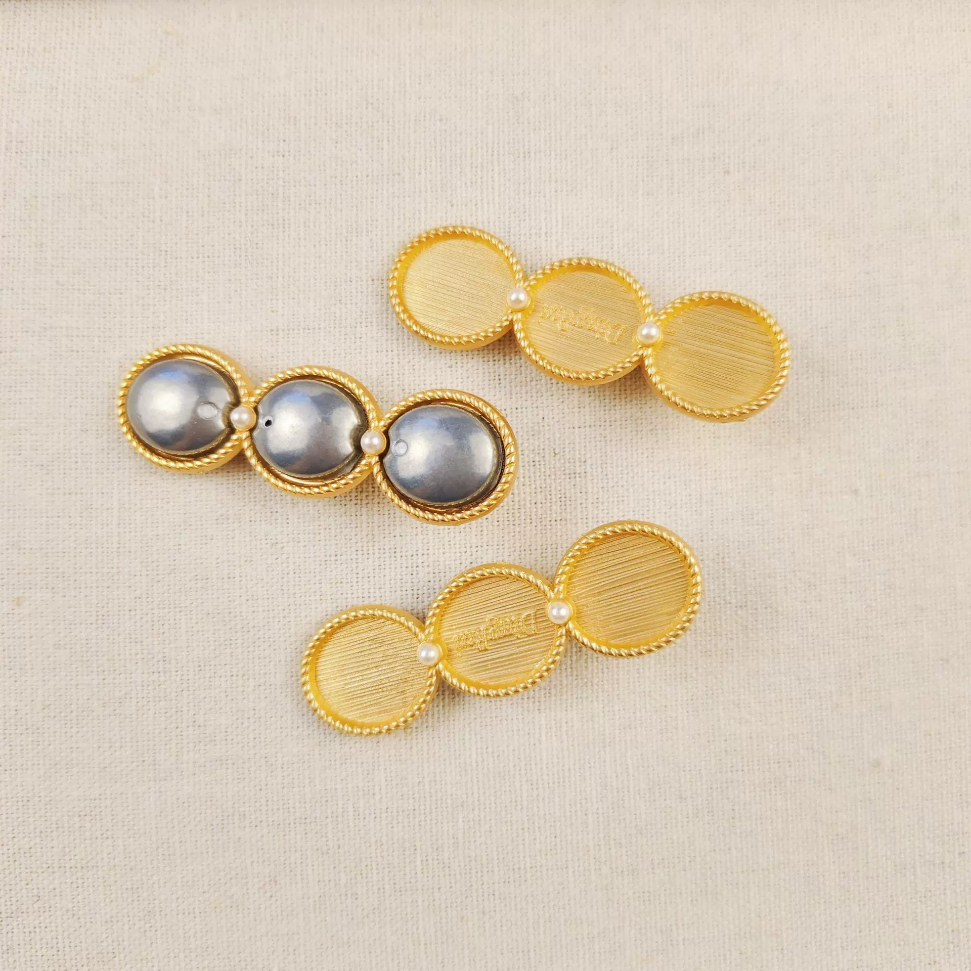 宋锦哑金珍珠糖葫芦发夹轻奢典雅高级感发夹刘海夹碎发夹发饰