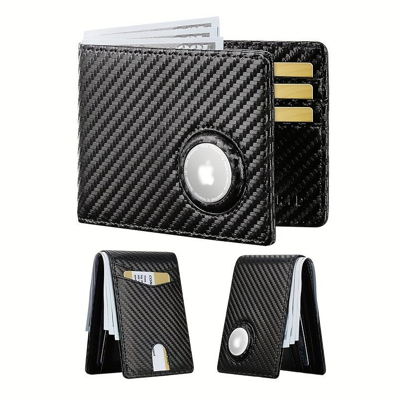 Cartera de airtag ultrafina de fibra de carbono para hombre de Amazon, bolsa de dinero explosiva, billetera de posicionamiento de Apple, multicolor para hombre