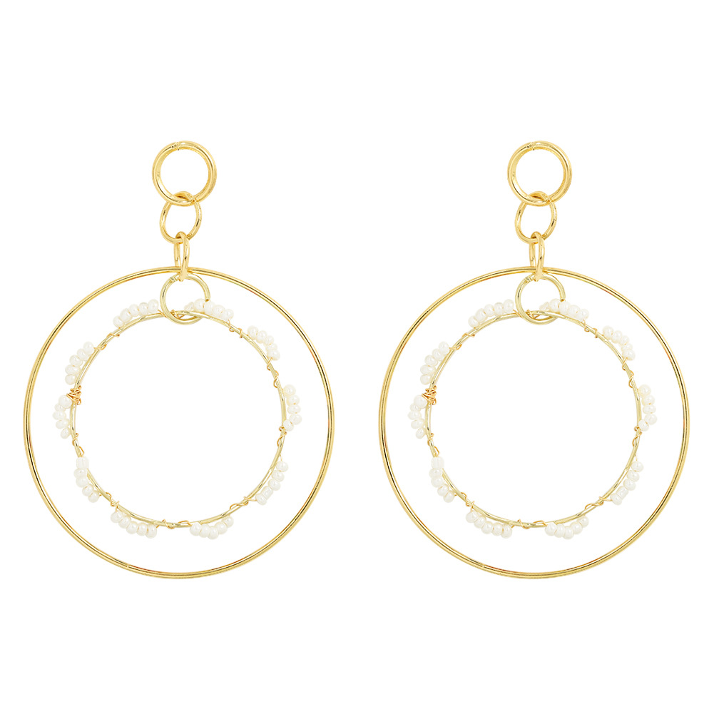 Fashion Double Circle Earrings Wholesale display picture 3