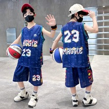 男童夏季篮球服套装2025新款夏装运动背心夏款酷帅气中大儿童薄款