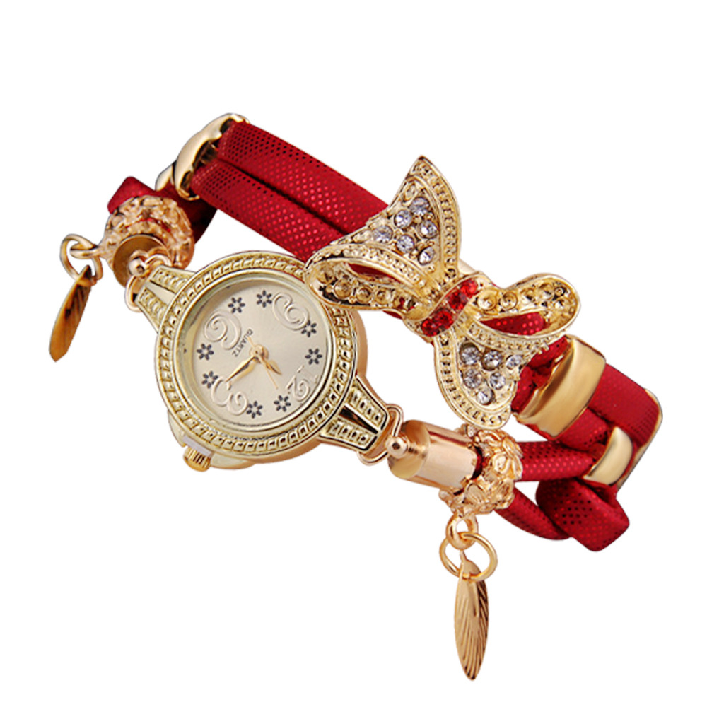 Elegant Sweet Leaf Bow Knot Women's Watch display picture 5