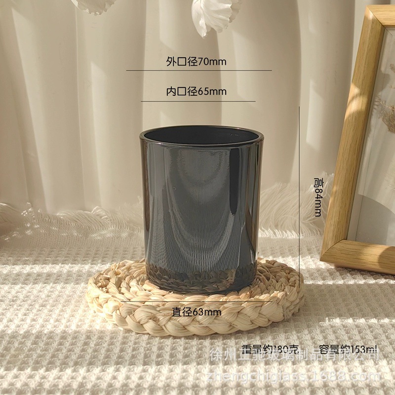 Velas de vidrio de vela esmerizada, candelabro de incienso, decoración del hogar DIY, tazas de vela de fragancia, candelabro de vidrio blanco y negro, tazas vacías