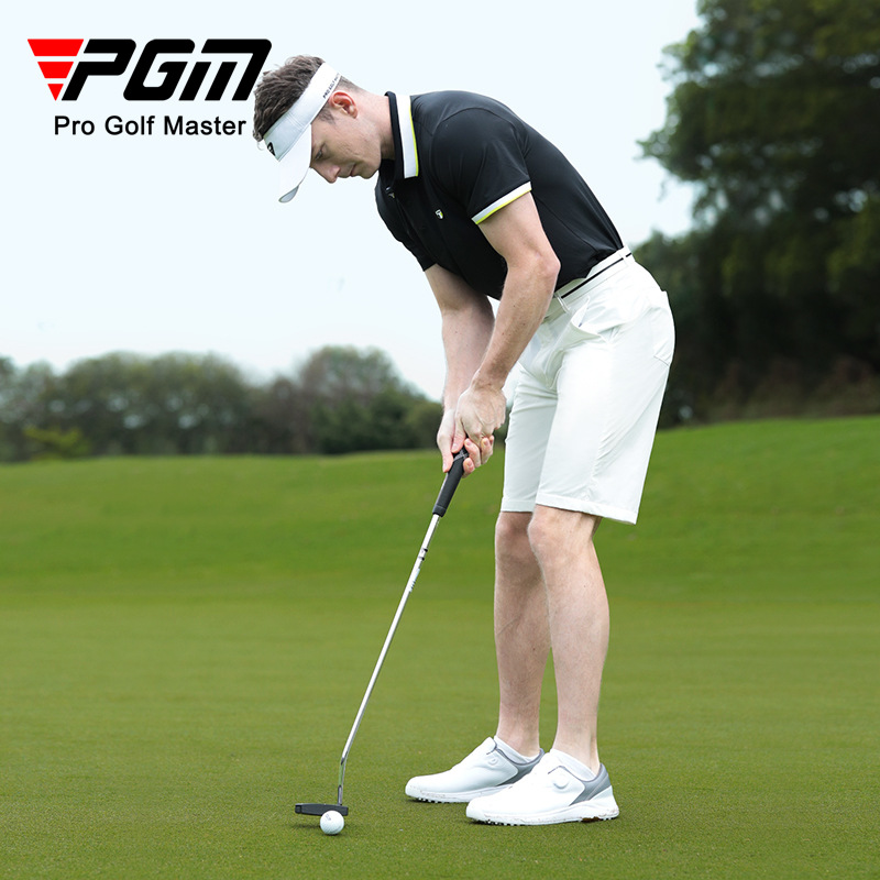 Áo polo golf nam ngắn tay co giãn kháng khuẩn cổ kẻ sọc ghép màu — YF684-Áo màu đen, YF684-Áo màu trắng, YF684-Áo màu xanh pha lê Băng