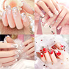 Finished Nail 24 Piece boxed Fake nails Pearl flowers bride Nail patch Bridal armour