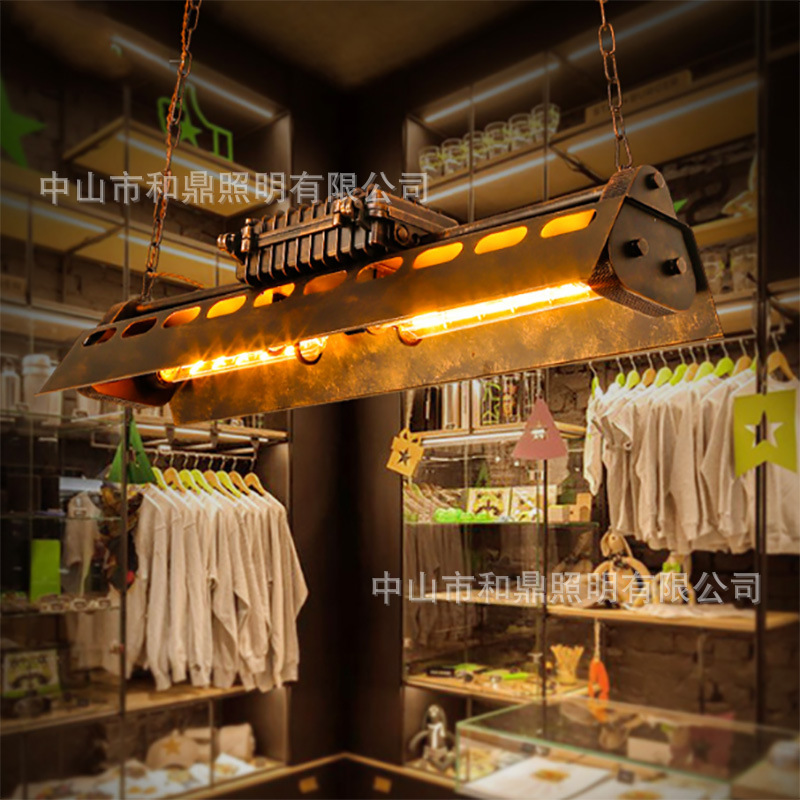 Wholesale American Retro Industrial Style Loft Chandelier Creative Nostalgic Restaurant Internet Cafe Office Bar Wrought Iron Lamps