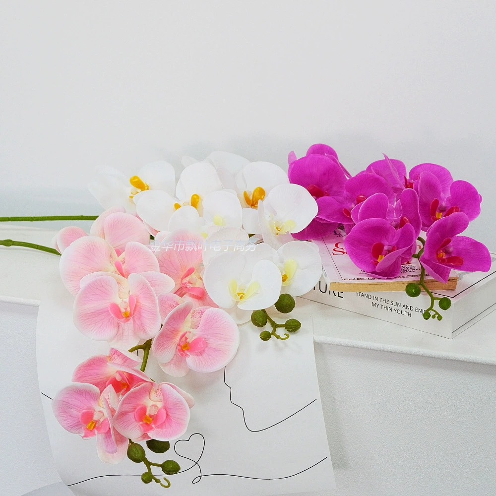 Роскошь лёгкий ins девяти-главая Phalaenopsis искусственный цветок фальшивка композиция флористический стол декоративный цветок композиция украшение изделия