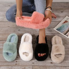 厚底滑り止めウールスリッパ女性用 2025 新しい甘い花快適な秋と冬のアウターウェア怠惰な綿のスリッパメーカーが在庫あり
