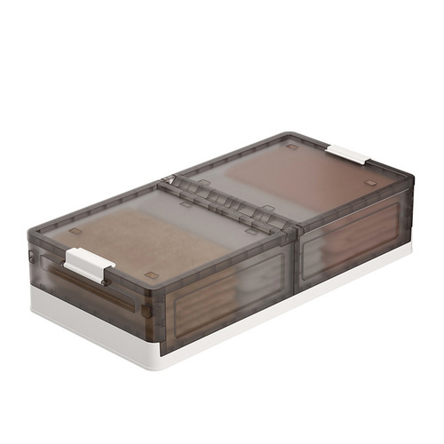 Amazon Home Folding Under Bed Storage Box Clothes Organizing Box Plastic Wheeled Dustproof Under Bed Storage Box