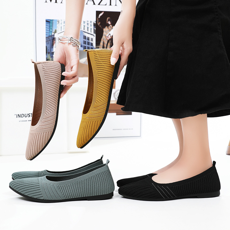 Zapatos de mujer de verano nuevos zapatos casuales planos claros de color sólido zapatos de mujer de estilo francés con suela suave no cansada zapatos de pie único