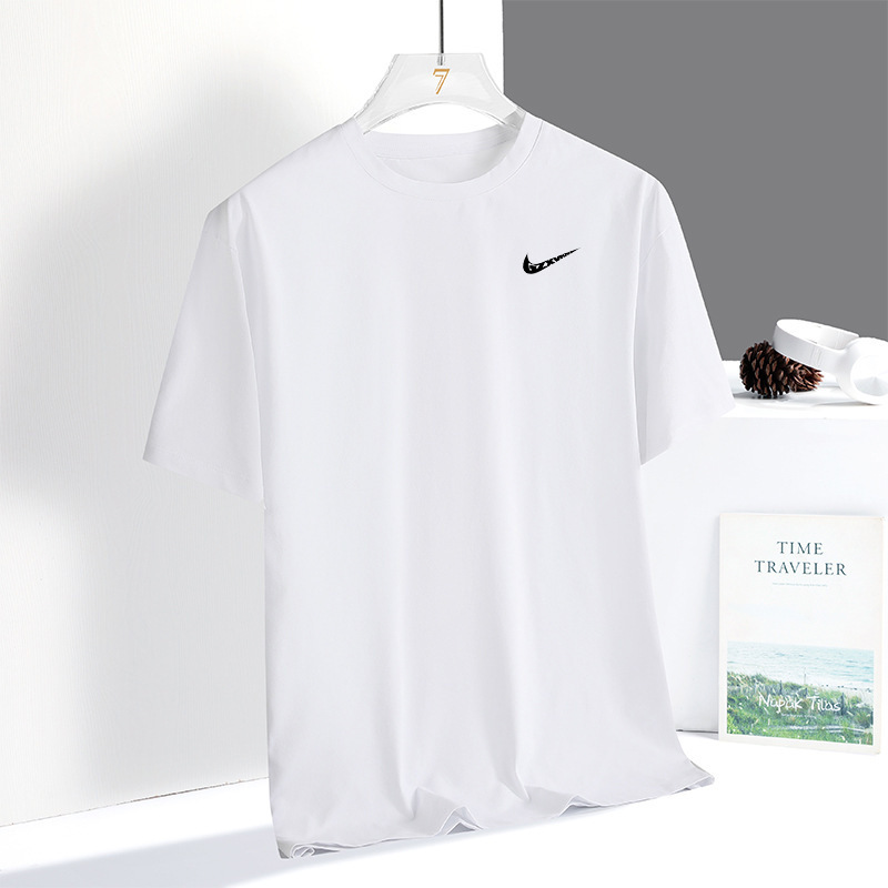 Cross-border -2025 Solid Color Short-sleeved T-shirt Men's Summer Loose Crewneck Top Ice Silk Cool Women's Half-sleeved Men's Summer Cross-border -2025 Solid Color Short-sleeved T-shirt Men's Summer Loose Crewneck Top Ice Silk Cool Women's Half-sleeved Men's Summer