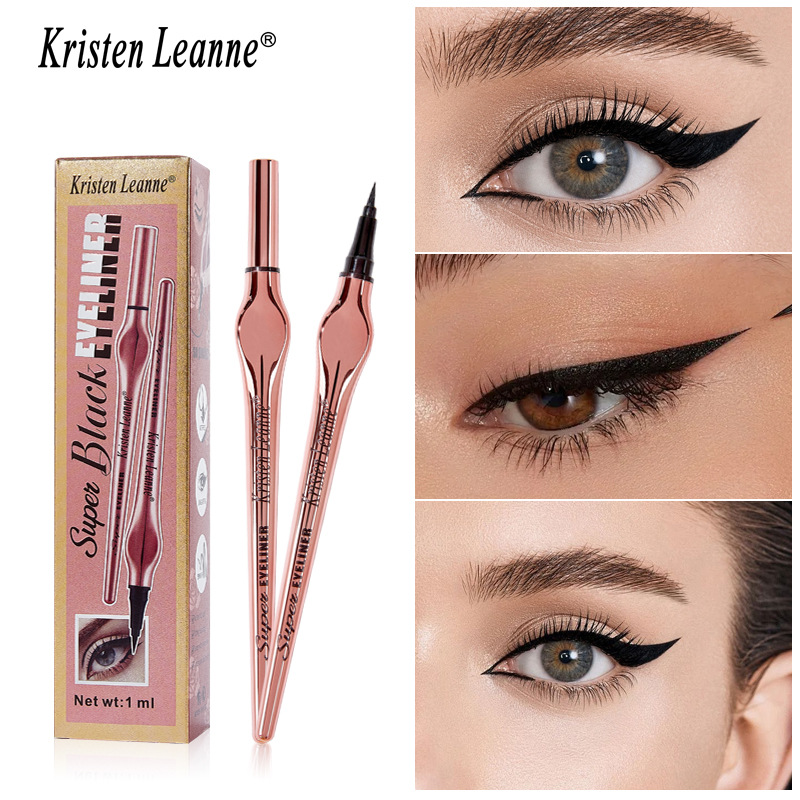 KRISTEN LEANNE Black Technology ist leicht zu greifen und liegt gut in der Hand Matt verwischt nicht so leicht Extrem dünner Eyeliner-Stift_voghion.com