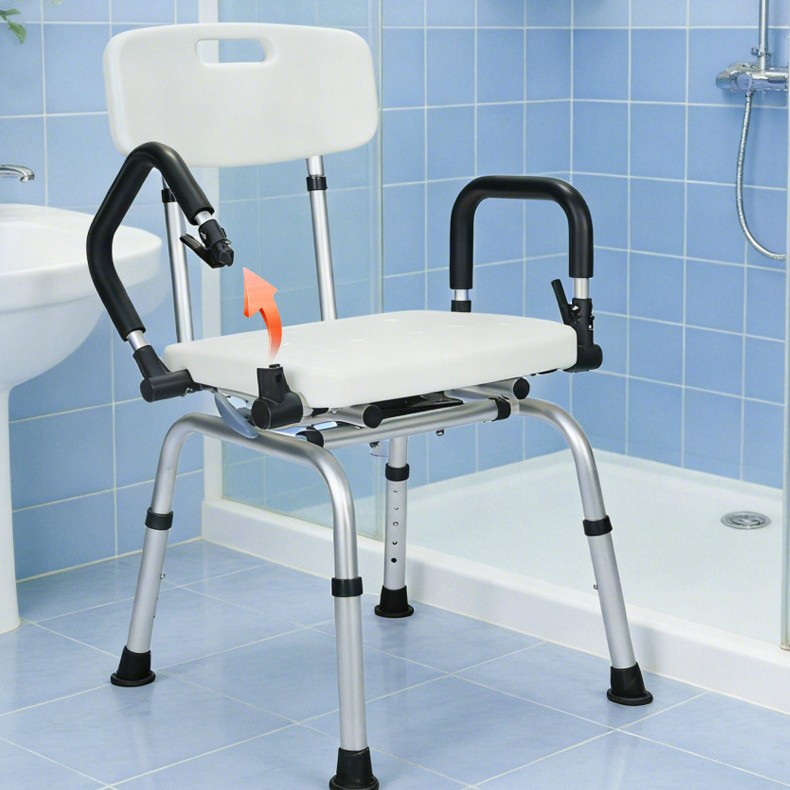 silla de baño giratoria para personas mayores inodoro antideslizante silla de ducha para discapacitados taburete reposabrazos bañera embarazada