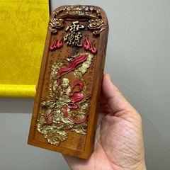 雷棗木九天雷声普化天尊トークン九天雷祖十字天経トークン手描き金トークン