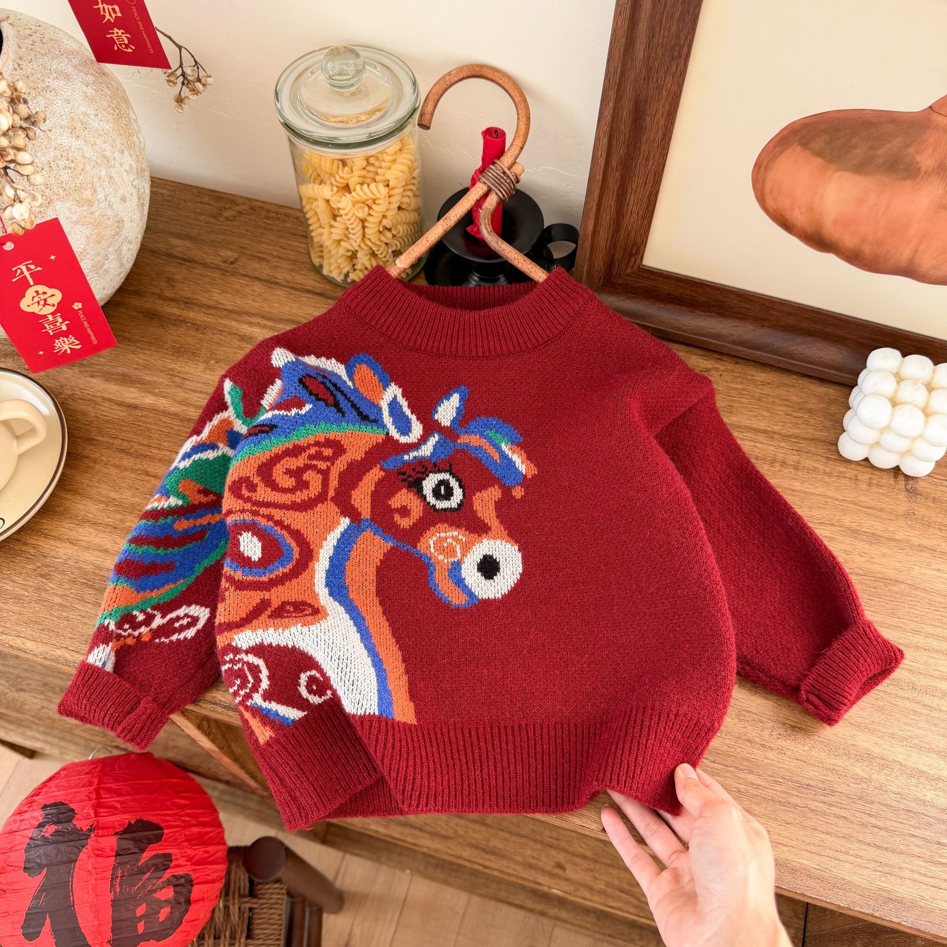 芭柔家童装 2025新款韩版儿童毛衣秋冬季圣诞卡通加绒加厚过年款