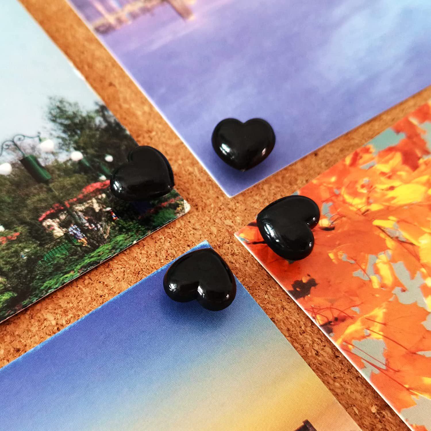 150g Weight Class Occasion Plastic Material Solid Color Pattern Fashion Style Fashion Solid Color Black Heart Shape Plastic Flat Head Nail Pushpin 5
