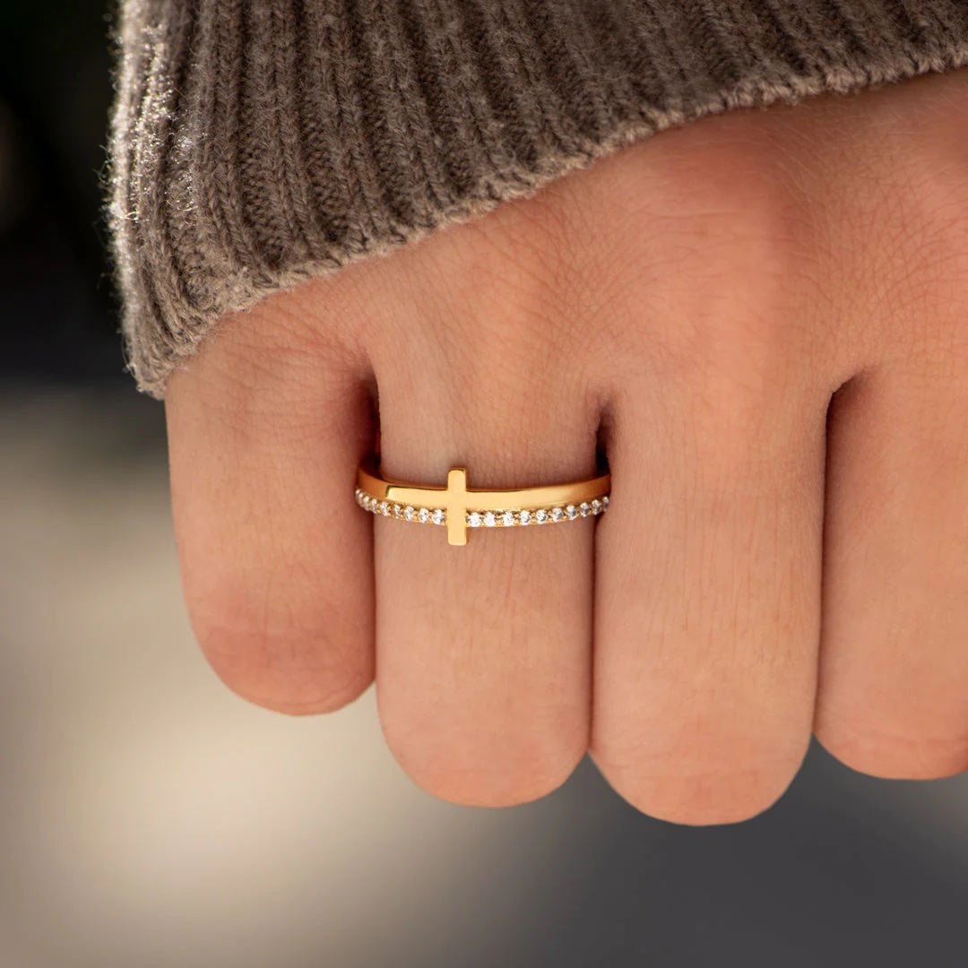 Daily, Date Occasion 925 Sterling Silver Geometric Cross Rings