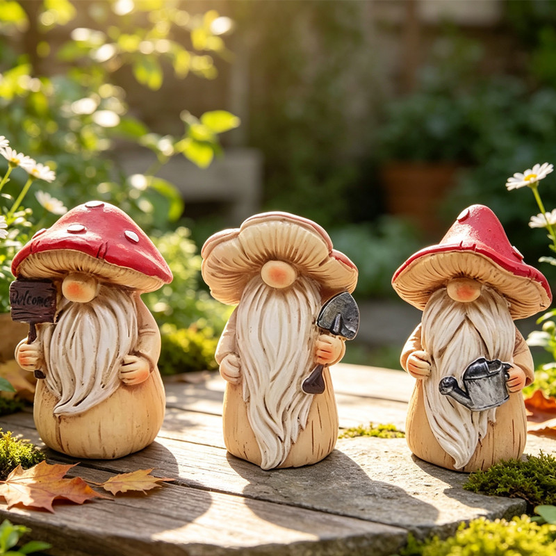 Cross-border resin garden dwarf figurines, gnome crafts, elf decorations, home and outdoor sculptures, ornaments.