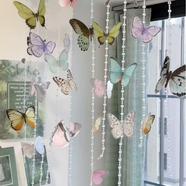 1 meter bead chain 4 butterflies/piece (comes with hook