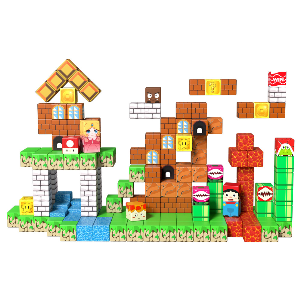 Transfronterizo Mali Magnetic Cuadrado Niños Magnetic Bloqueo Puzzle Juguetes de ensamblaje Magnetic Bloqueo