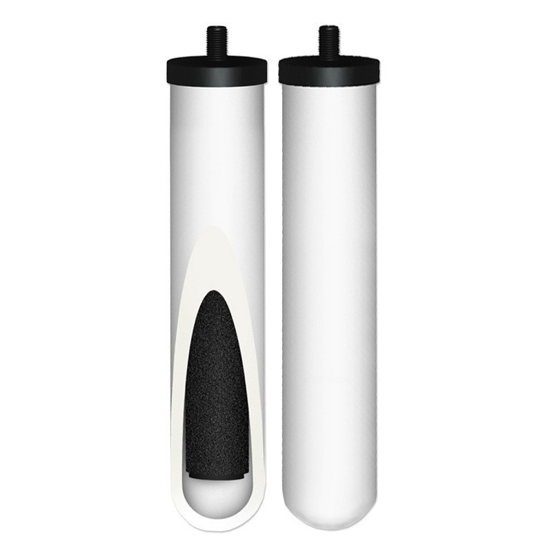 2 puntos hilo cabeza redonda cerámica núcleo purificador de agua cerradura diente elemento de filtro de cerámica con filtro de diatomita de carbono sinterizado núcleo interno