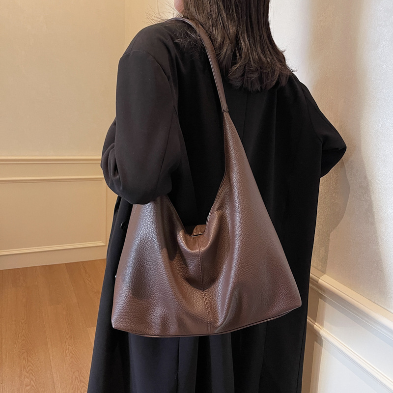 Casual de cuero suave de gran capacidad bolso de brazo para mujeres 2024 nueva textura versátil bolso de hombro de alta calidad bolso de viaje de trabajo