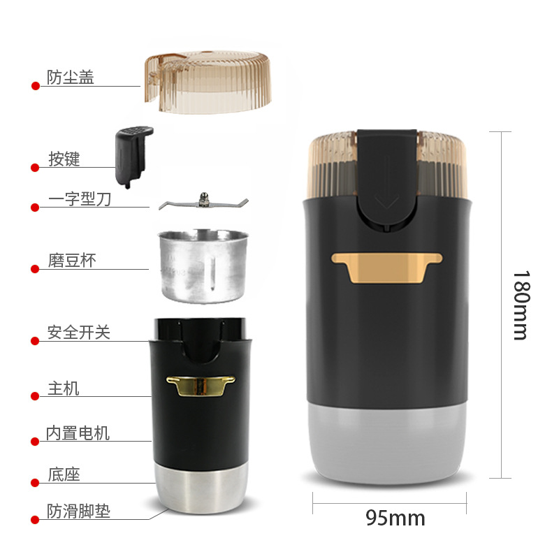 Comercio exterior al por mayor granos de café molino automático molino pequeño eléctrico portátil granos triturador