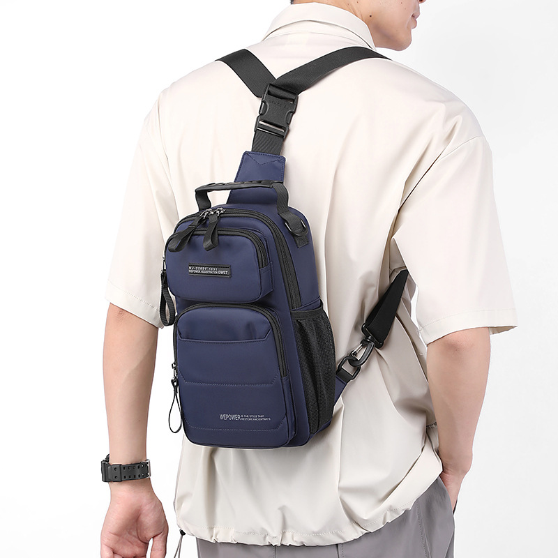 WEPOWER nuevo tipo de bolso de pecho para hombres, bolso de hombro de viaje casual coreano de gran capacidad, bolso portátil.
