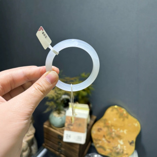 Jin Yutang Xinjiang Hotan Jade Natural Sheet White Bracelet with Slightly Ice Base Old Material High Density Oily Full Oily