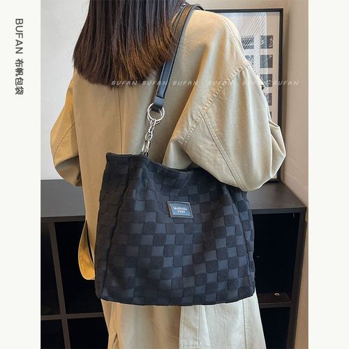 Bags Women's New High-end Tote Canvas Bag Large Capacity Handbag College Student Class Shoulder Bag