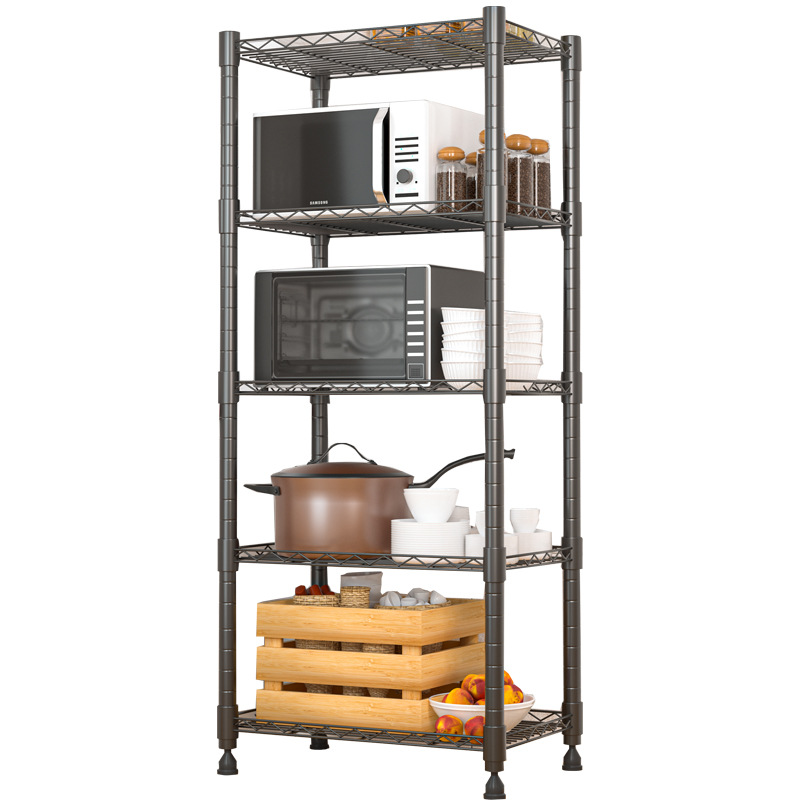 Manufacturer's Direct Delivery of Kitchen Storage Racks, Floor-Standing Multi-Layer Oven and Microwave Storage Shelves, Multifunctional Storage Racks for Seasoning Storage