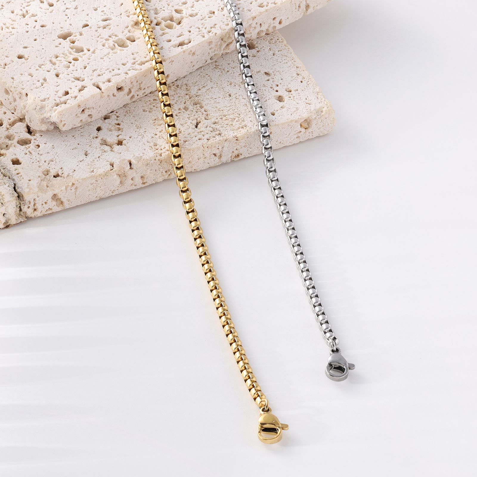 All Seasons Season 1 Piece 304 Stainless Steel Box Chain Chain Necklace Chain Simple Style Geometric