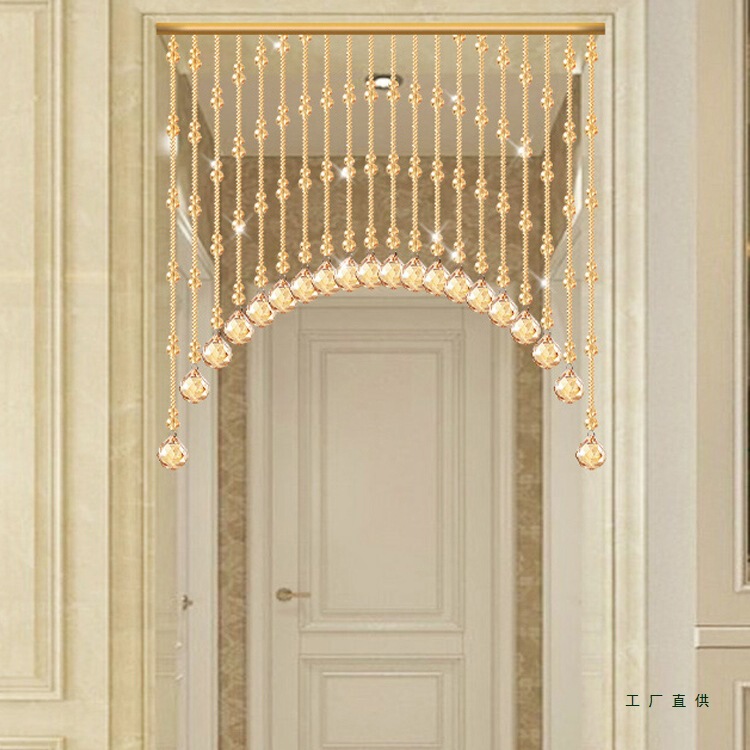 Crystal Gourd Bead Curtain Door Curtain Partition Curtain New Style Living Room Bedroom Aisle Entrance Curtain Punch-Free Bead Chain Pendant