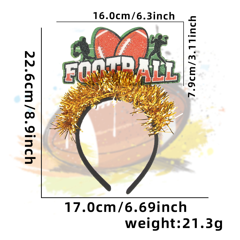Transfronterizo nuevo Super Bowl rugby tema de fútbol americano fiesta de cumpleaños decoración de tiras de color cabeza de cinturón hebilla de cabeza