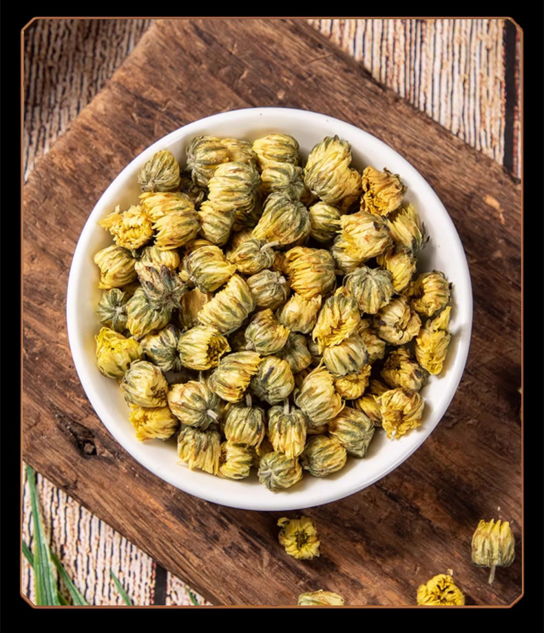 Tai Ju Chrysanthemum Tea Buds Tongxiang Hang Bai Ju Loose Dried Flower Herbal Tea 500g Bulk in use