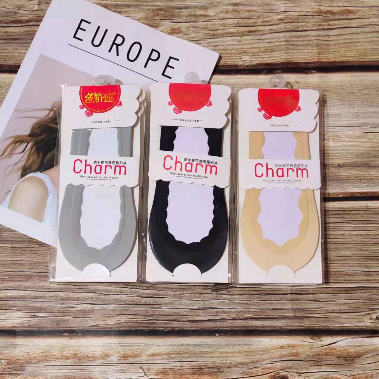 Summer Ice Silk ladies invisible socks low socks running amount of full silicone independent packaging stockings wholesale