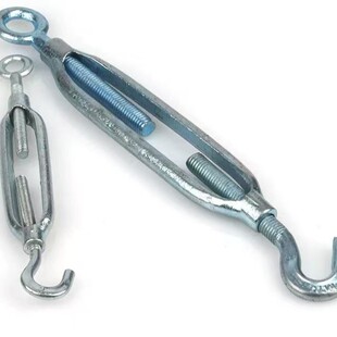 Open Body Flower Blue Double Hook Double Ring Flower Ring Steel Manufacturing Double Hook Rope Tightener Tensioner M6-M36