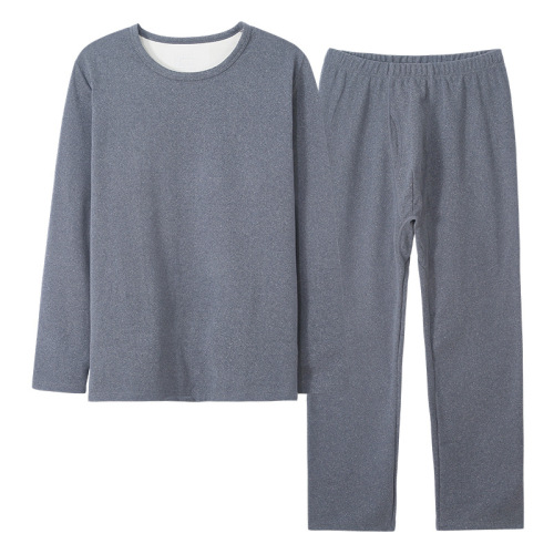 Warm insulation innerwear set for men, thickened and lined, autumn shirt and pants, cold-resistant and heat-generating cotton sweater, youth winter wholesale