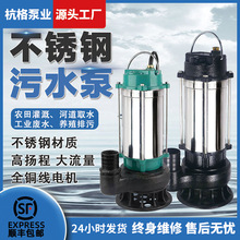 不锈钢污水泵 220V家用抽粪泵 高扬程排污泵 大流量泥浆泵 潜水泵
