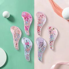 透明櫛マッサージ櫛順髪櫛かわいいプラスチック美容櫛漫画子供tt櫛頭皮マッサージ櫛