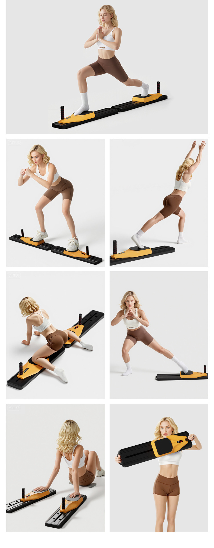 Multi-Functional Plank Exercise Fitness Foldable Split-Type Slimming Abdominal Trainer Pilates Board_voghion.com