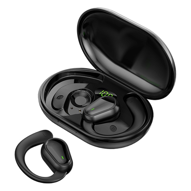 Los nuevos auriculares Bluetooth inalámbricos no auditivos abiertos OWS tienen una duración de batería larga y sin dolor.