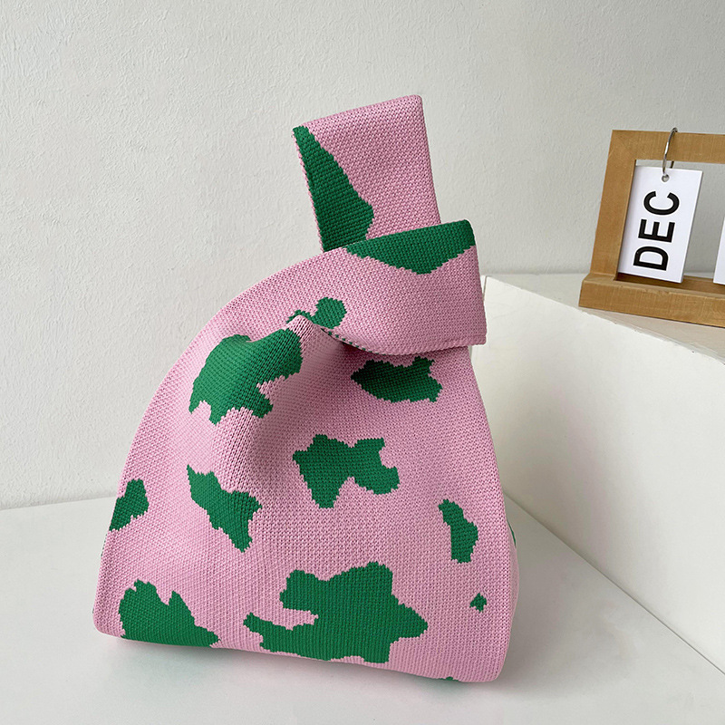 Bolsos, diseño de nicho femenino, bolso de punto personalizado, bolso tejido de un solo hombro de punto de todo fósforo, bolso de mano, bolso de mano