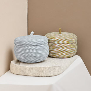 Table storage basket, round woven storage system, DIY