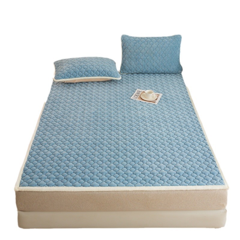 De calentamiento rápido de terciopelo de leche colchón antideslizante acolchado colchón de invierno engrosada terciopelo de coral caliente sábana ajustable al por mayor