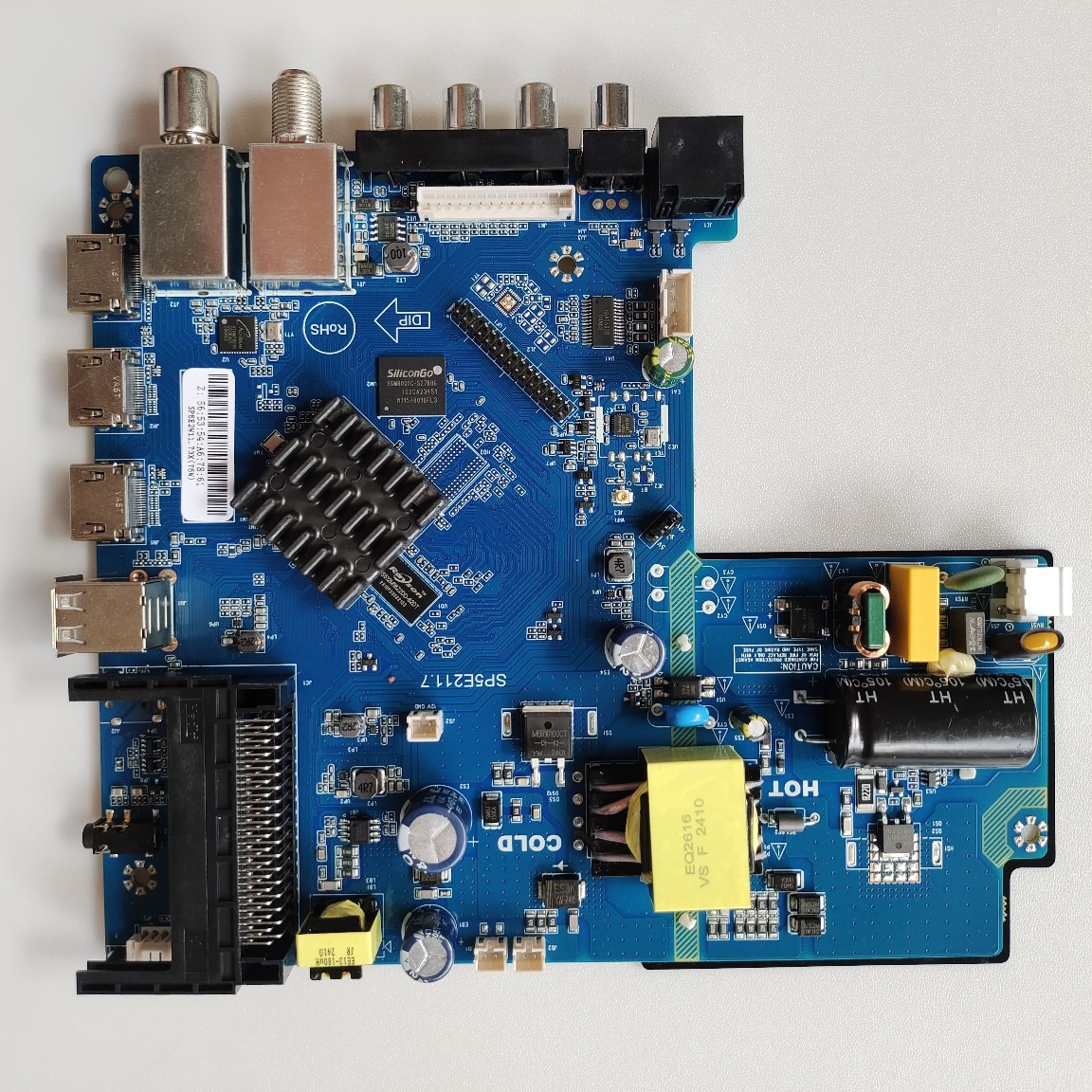 安卓网络电视主板SP5E211 SP5E2W11.73灯条电压35-110V 75W T2S2