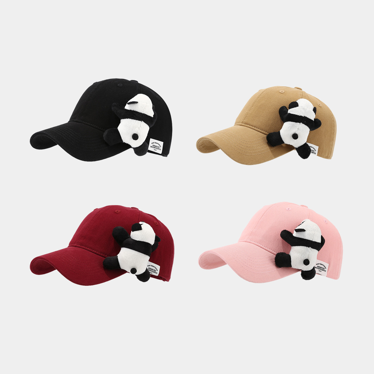 卡通可爱熊猫棒球帽女ins日系韩版设计师款小众鸭舌帽夏季太阳帽