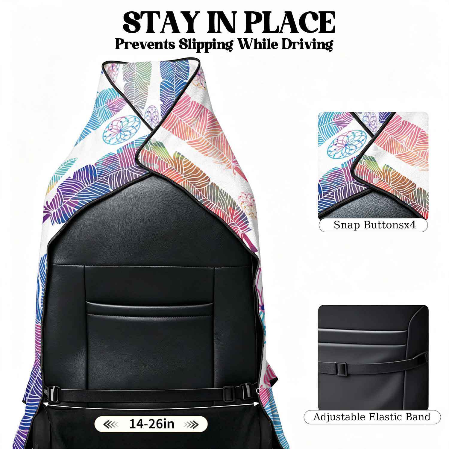 Geometric Bath Towel Car Seat Cover 2-in-1 Microfiber Outdoor Beach Car Dual-Use Universal Seat Cushion