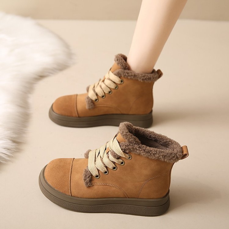 2023 Herbst/Winter Heißer Verkauf Songgao Untere Gummi Kurze Röhre Künstliche Kurze Plüsch Mode Stiefel mit Niedrigen Absätzen_voghion.com