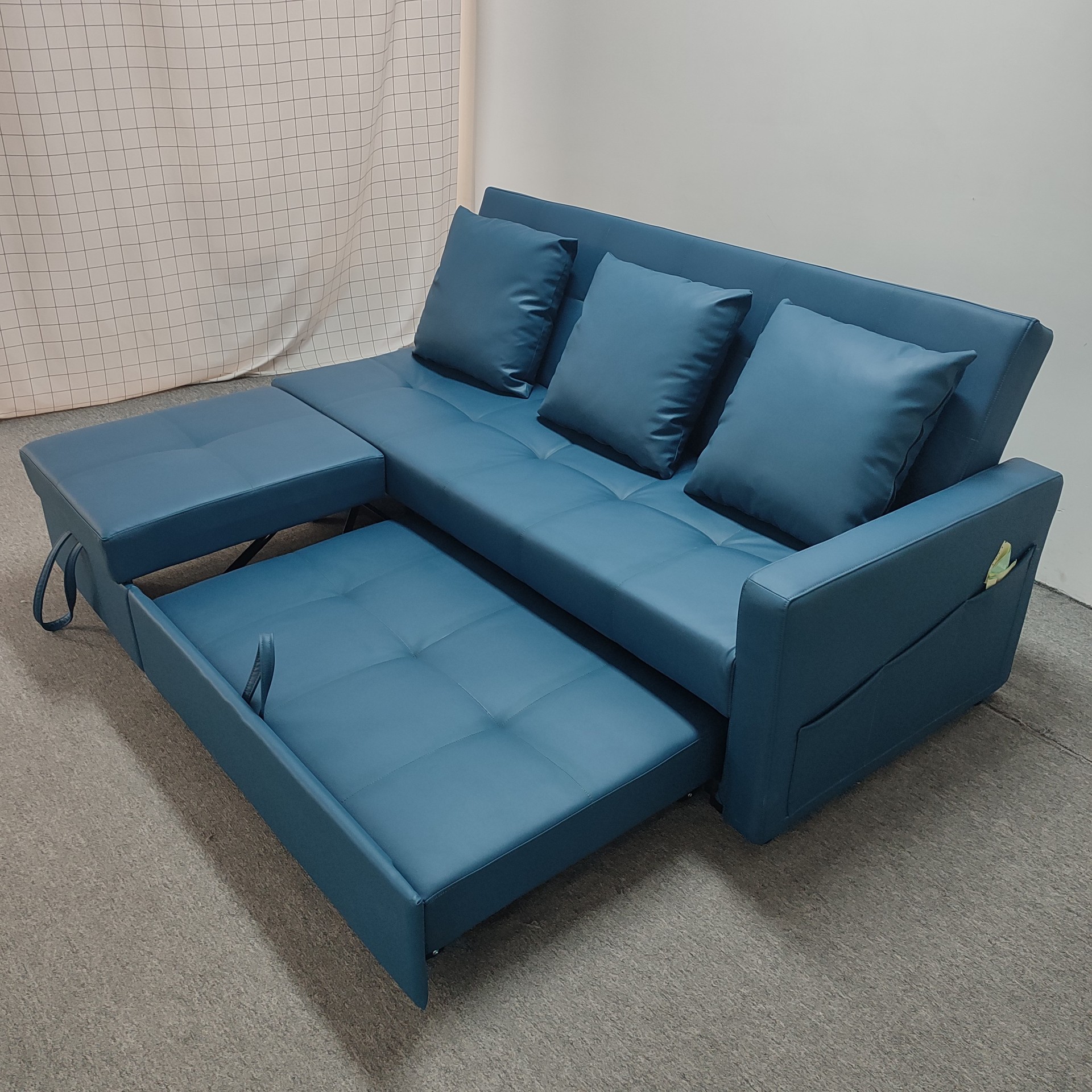 Sofá cama moderna simple multifuncional plegable de doble uso pequeño apartamento sala de estar dormitorio tela doble desmontable image 1